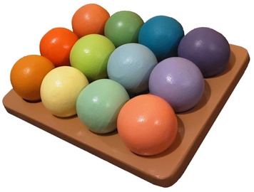 Attīstošās rotaļlietas Wood&Joy Pastel Colour Balls 109TRS1140, daudzkrāsaina