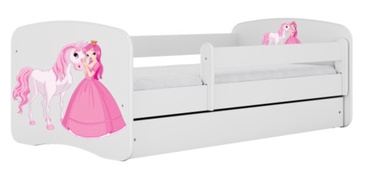 Vaikiška lova viengulė Kocot Kids Babydreams Princess&Horse, balta, 164 x 90 cm, su patalynės dėže