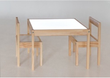 Bērnu istabas mēbeļu komplekts Shiny Wooden Table With Chairs 98748, daudzkrāsains/gaiši brūna