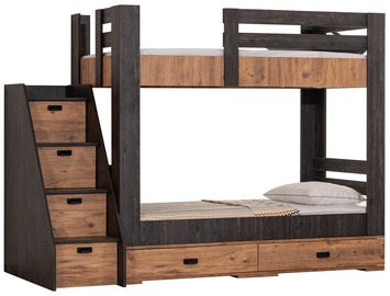 Двухъярусная кровать Kalune Design Pallet 106DNV1288, белый/ореховый, 100 x 245 см