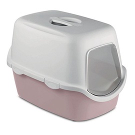 Кошачий туалет Zolux Cathy 590001GRO, белый/розовый, закрытый, 400 x 400 x 560 мм