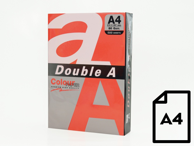 Kontoripaber Double A, A4, 80 g/m², punane
