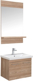 Комплект мебели для ванной Kalune Design Sequoia 60, белый/дубовый, 48.5 x 70 см x 50 см