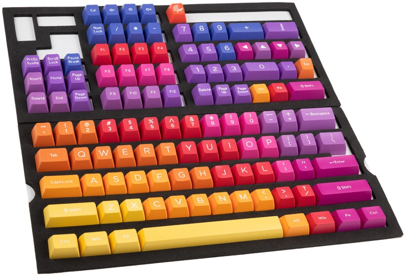 Колпачки клавиш Ducky PBT Double-Shot Keycap Set Afterglow 108 pcs, синий/красный/желтый/oранжевый/розовый/фиолетовый