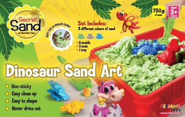 Kinētiskās smiltis Gerardos Toys Dinosaur Sand Art 56402, dauzkrāsaina