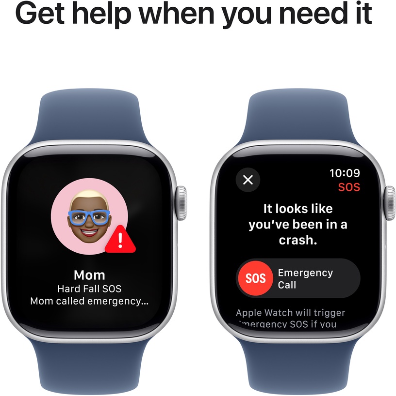 Viedais pulkstenis Apple Watch Series 10 GPS 42mm Case Denim Sport Band S/M, silver aluminium
