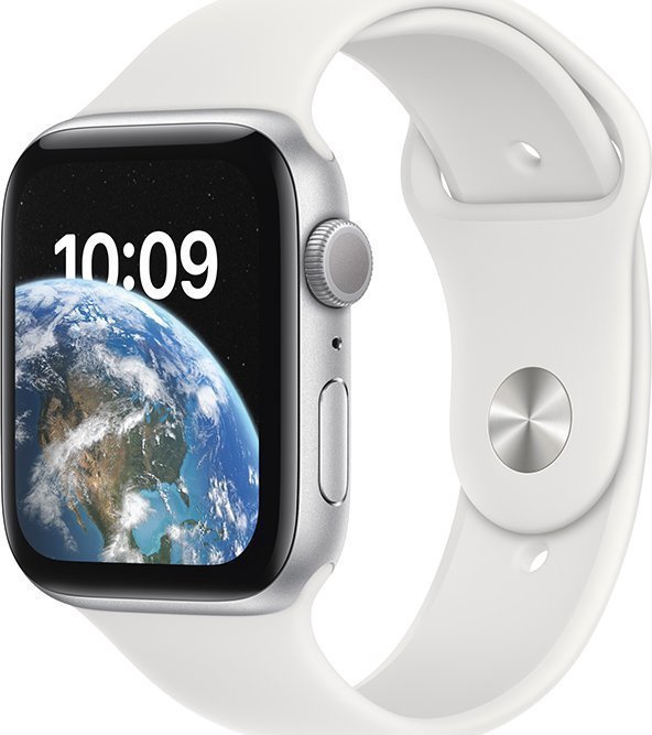 Nutikell Apple Watch SE GPS (2nd Gen) 40mm Silver Aluminium Case with White Sport Band - Regular, hõbe