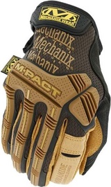 Darba cimdi pirkstaiņi Mechanix Wear Leather M-Pact LMP-75-008, dabīgā āda/termoplastiska gumija (tpr), brūna/melna, S, 2 gab.