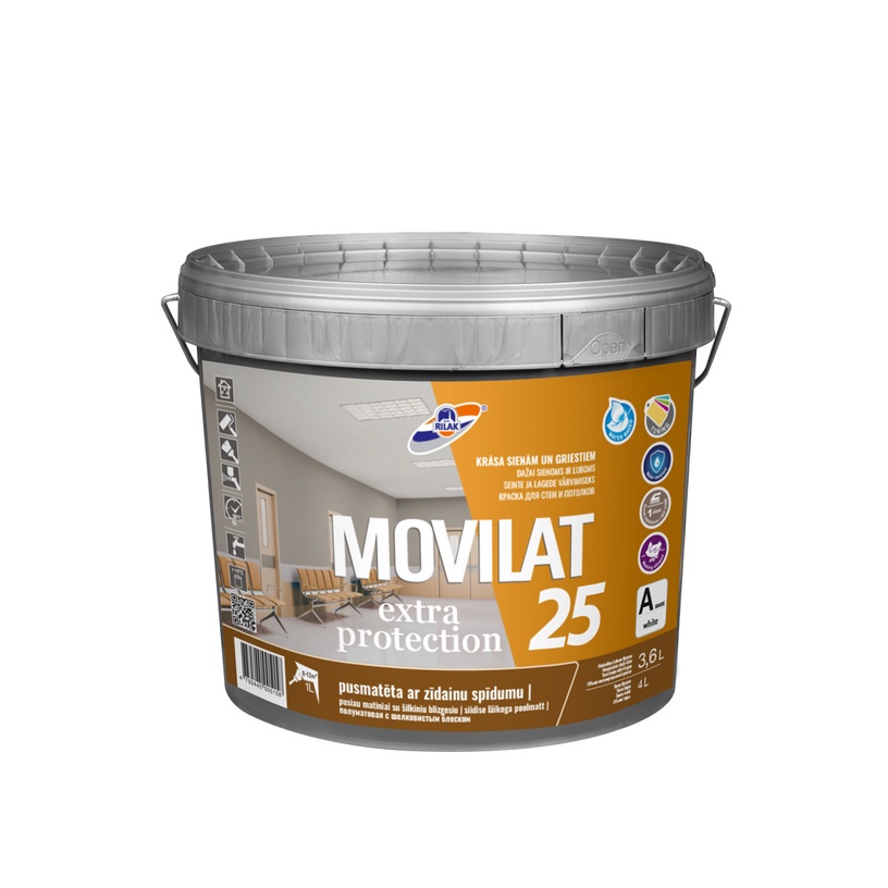 Dispersioonvärv Rilak Movilat 25, valge, 3.6 l