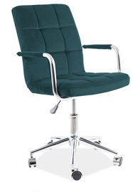 Biroja krēsls Q-022 Velvet 78, 51 x 40 x 87 - 97 cm, tumši zaļa