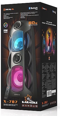 Bezvadu skaļrunis REAL-EL X-787, melna, 80 W