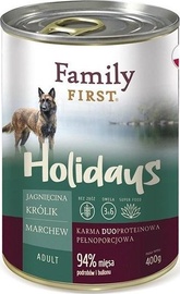 Влажный корм для собак Family First Holidays Lamb, Rabbi, Carrot, баранина/крольчатина/морковь, 0.4 кг