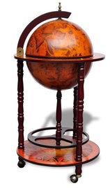 Mini bārs VLX Globe Bar Wine Stand, brūna, 470 mm x 470 mm x 1020 mm