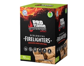 Aizdedzinātājs Pro Flame Expert Firelighters, 13 cm x 8 cm x 29 cm, 72 gab.
