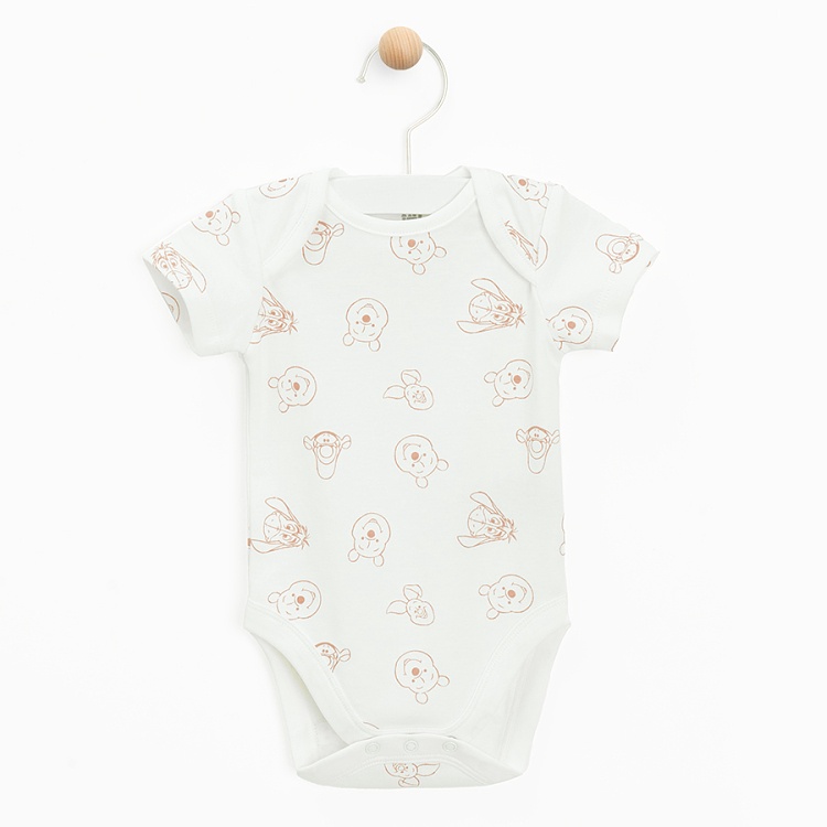 Детское боди с короткими рукавами, повседневный, для младенцев Cool Club Winnie The Pooh LCG2801291-00, персик/розовый/бежевый, 92 см, 4 шт.