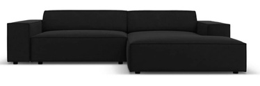 Stūra dīvāns Micadoni Home Jodie, melna, labais, 224 x 166 cm x 70 cm
