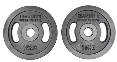 Дисковый вес Hammer, 15 кг x 2 шт.
