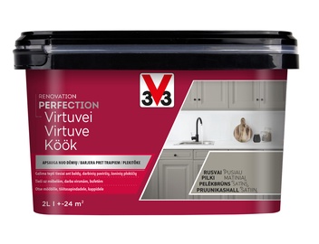 Краска-эмаль V33 Renovation Perfection Kitchen, атлас, 2 l, коричневато-серый