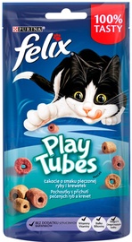 Лакомство для кошек Felix Play Tubes Fish & Prawn, 0.05 кг