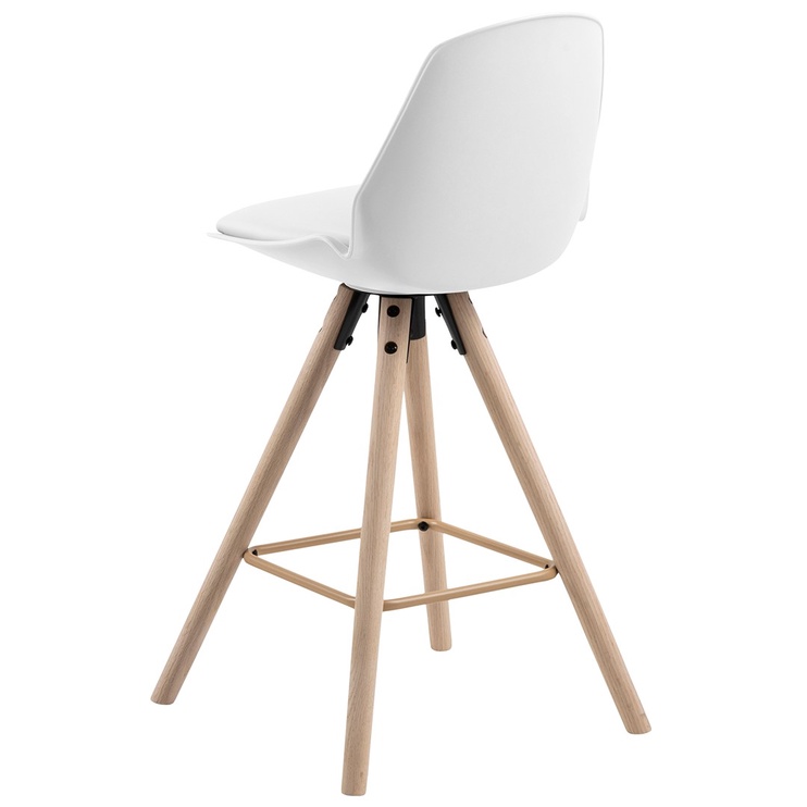 Bāra krēsls I_Oslo, balta/ozola, 46.5 cm x 45.5 cm x 92.5 cm