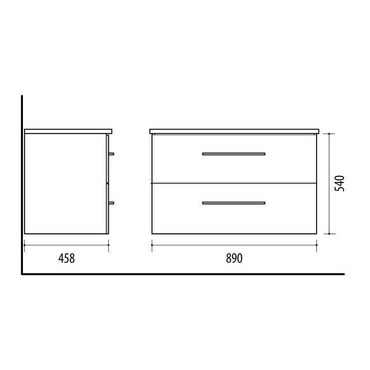 Valamualune vannitoa kapp Riva Essence, valge, 45.8 cm x 89 cm x 54 cm