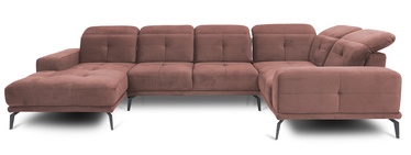 Stūra dīvāns Neviro Nube 24, rozā, labais, 201 x 350 cm x 77 cm