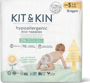 Sauskelnės Kit & Kin Eco Diapers, 5 dydis, 12 kg, 120 vnt.