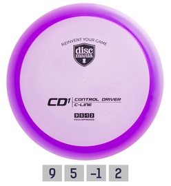 Lidojošais šķīvis Discmania C-Line CD1 9/5/-1/2 851DM950804P, violeta, 0.173 - 0.176 kg
