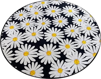 Vannas istabas paklājs Foutastic Primula 359CHL4932, balta/melna/dzeltena, 200 cm x 200 cm