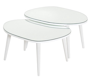 Набор журнальных столиков Kalune Design Gusto, белый, 55 см x 75 см x 38 - 41 см