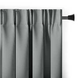 Blackout aizkari AmeliaHome Pleat Blackout, sudraba, 140 cm x 245 cm