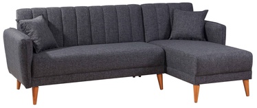 Stūra dīvāns Kalune Design Aqua Kose, tumši pelēka, labais, 225 x 150 x 85 cm