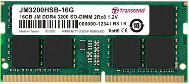 Operatīvā atmiņa (RAM) Transcend JM3200HSB-16G, DDR4 (SO-DIMM), 16 GB, 3200 MHz