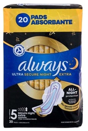 Higiēniskās paketes Always Ultra Secure Night Extra, 20 gab.