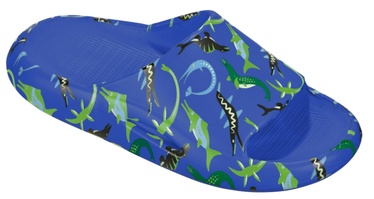 Шлепанцы Beco Ocean Dinos 6, синий/зеленый, 22 - 23