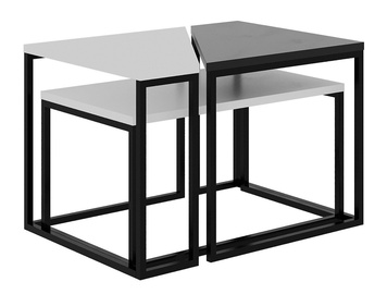 Журнальный столик Kalune Design Set Oh Lady, белый/антрацитовый, 640 мм x 450 мм x 420 мм