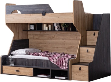 Двухъярусная кровать Kalune Design Doga-Rk 106DNV1258, ореховый/антрацитовый, 115 x 240 см