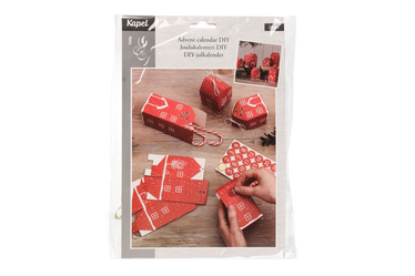 Dāvanu iesaiņošanas komplekts Kapel Advent Calendar DIY Village, balta/sarkana