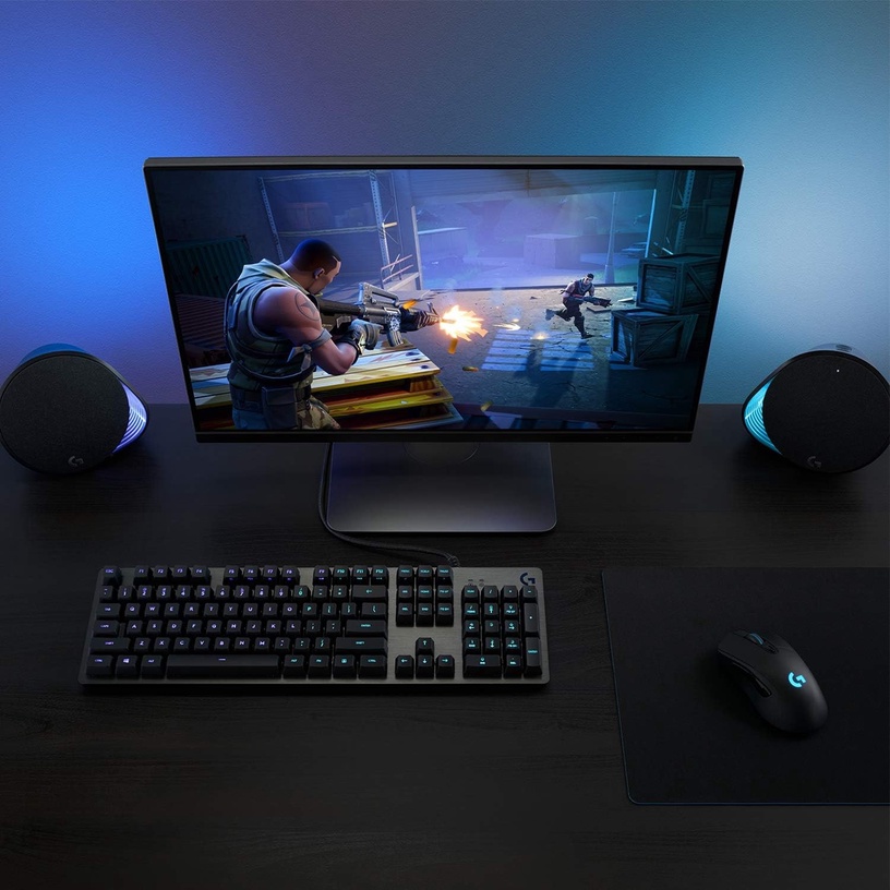Klaviatuur Logitech G512 Lightsync RGB Brown, EN, must