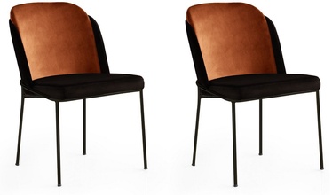 Ēdamistabas krēsls Kalune Design DR 147 V2 974NMB1715, matēts, melna/vara, 55 cm x 54 cm x 86 cm, 2 gab.