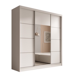 Шкаф ADRK Keri, белый/серебристый, 200 см x 61 см x 215 см, с зеркалом