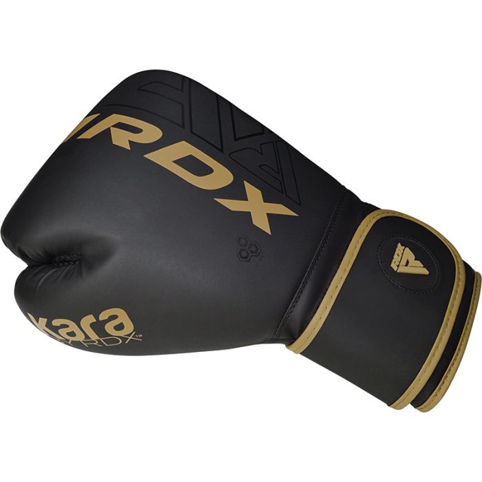 Боксерские перчатки RDX F6 Matte BGR-F6MGL-10OZ, золотой/черный, 10 oz