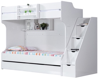 Divstāvīga gulta Kalune Design Kardem 106DNV1283, balta, 98 x 236 cm