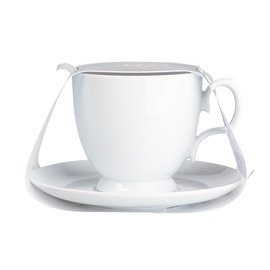 Tass alustassiga MariaPaula, valge, 0.35 l