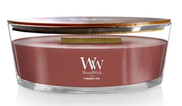 Свеча, ароматическая WoodWick Ellipse Cinnamon Chai, 60 - 100 час, 453.6 г, 92 мм x 121 мм
