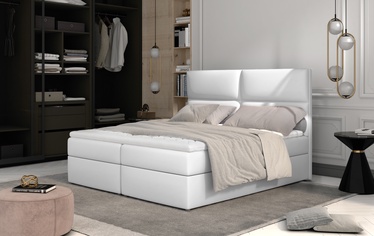 Кровать Amber Soft 17, 140 x 200 cm, белый, с матрасом, с решеткой