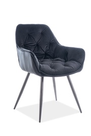 Ēdamistabas krēsls Modern Cherry Velvet, melna