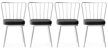 Valgomojo kėdė Kalune Design Yildiz 229 974NMB1188, balta/tamsiai pilka, 42 cm x 43 cm x 82 cm, 4 vnt.