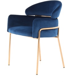 Стул для столовой Kayoom Elva 100 XRXLV-BLU, блестящий, синий/золотой, 57 см x 58 см x 79 см