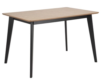 Pusdienu galds Home4you Roxby, brūna/melna, 120 cm x 80 cm x 76 cm